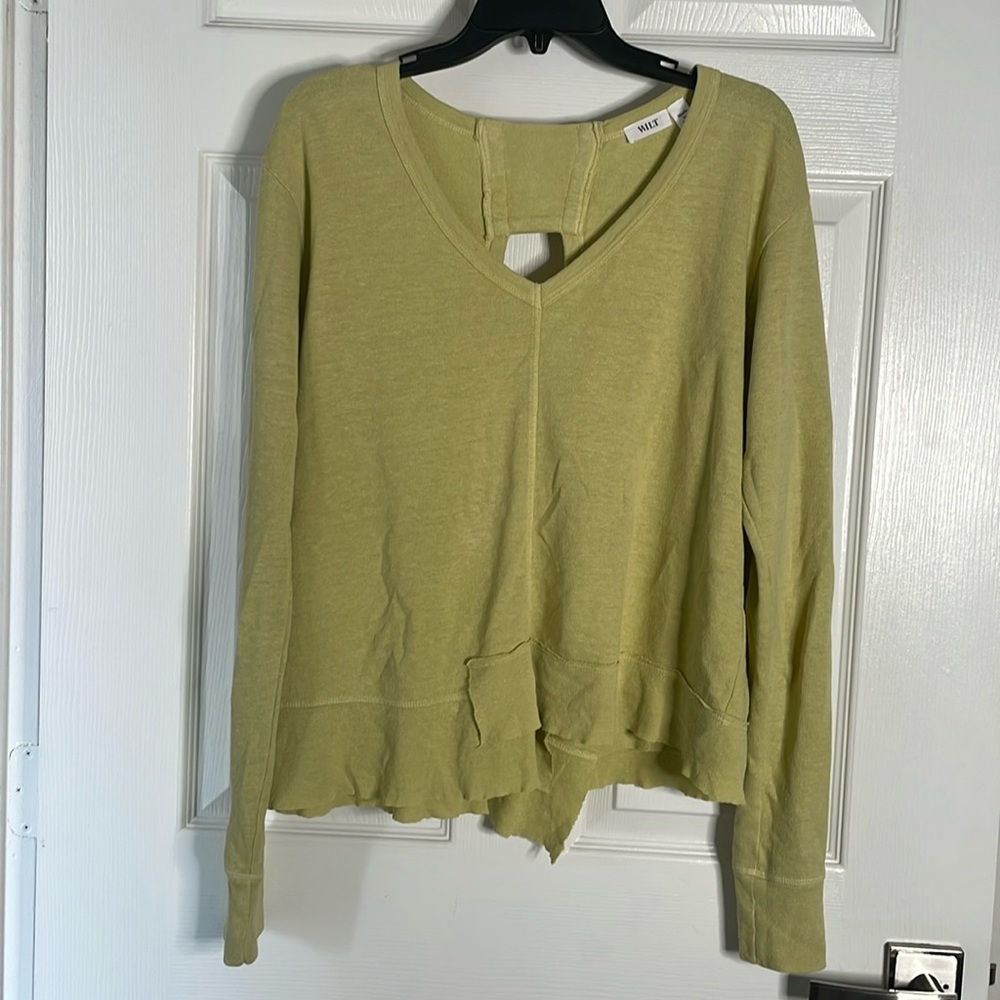 Wilt cotton & hemp blend cut out back sweater
